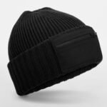 Beechfield Zip Patch Beanie HEADWEAR - Beanie Hat | Xcel UK