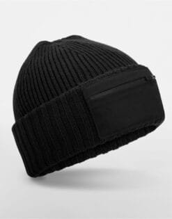 B334R Beechfield  Zip Patch Beanie HEADWEAR