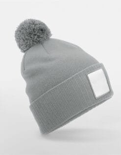 B338R Beechfield  AppliquÃ© Patch Pom Beanie HEADWEAR