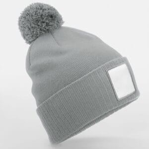 Beechfield AppliquÃ Patch Pom Beanie HEADWEAR