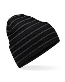 B39R Beechfield  Original Deep Cuffed Striped Beanie HEADWEAR
