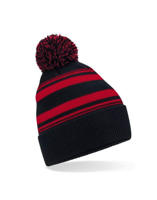 B473R Beechfield  Striped Fan Beanie HEADWEAR