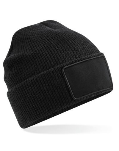 Beechfield Removable Patch Thinsuateâ„¢ Beanie HEADWEAR - Beanie Hat | Xcel UK