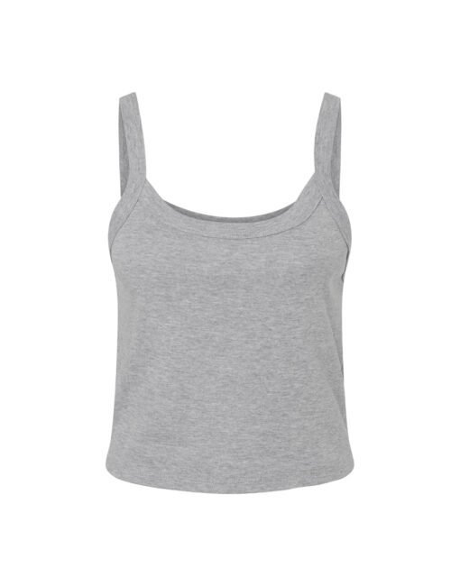 BE1012 Bella Women's Micro Rib Strap Tank 		\
T-Shirts