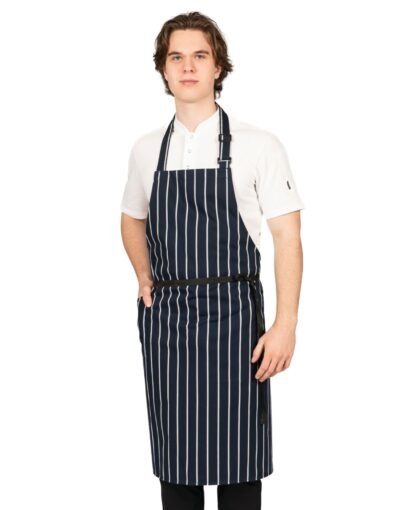Dennys Woven Butchers Stripe Apron  - Hospitality | Xcel UK