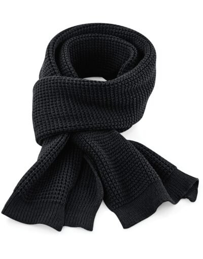 Beechfield Classic Waffle Knit Scarf HEADWEAR | Xcel UK