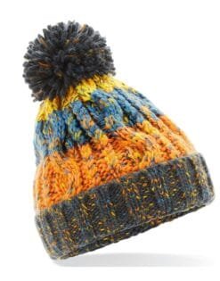 B486B Beechfield  Junior Corkscrew Pom Pom Beanie HEADWEAR