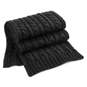 Beechfield Cable Knit Melange Scarf HEADWEAR