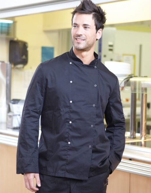 DD08C Dennys Long Sleeve Chef's Jacket (BK) Hospitallity