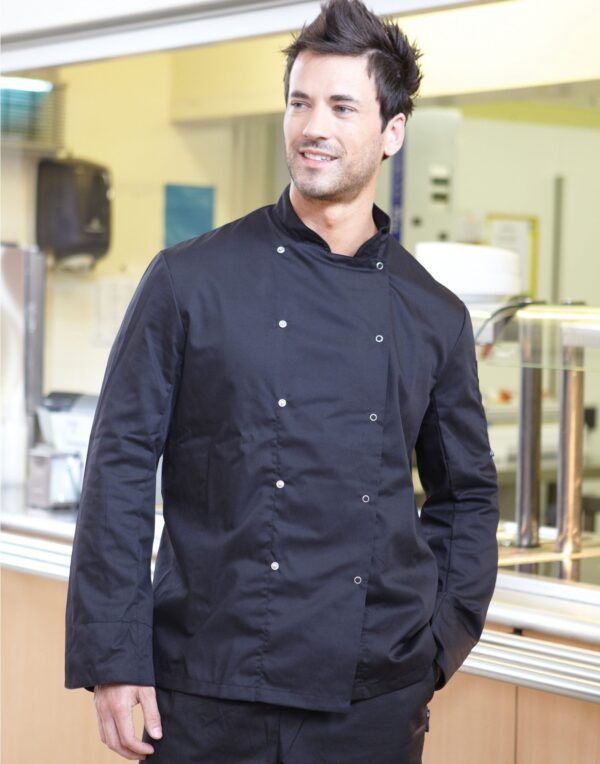 Dennys Long Sleeve Chef's Jacket (BK) - Hospitality | Xcel UK
