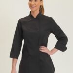 Dennys Ladies' Long Sleeve Fitted Chef's Jacket - Hospitality | Xcel UK