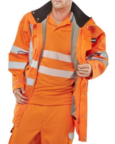 Beeswift Elsener Hi-Vis 7-in-1 Jacket and Bodywarmer Waterproof - High Visibility Jackets | Xcel UK