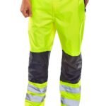 Beeswift Two-Tone Hi-Vis Waterproof Trousers - Workwear Trousers | Xcel UK