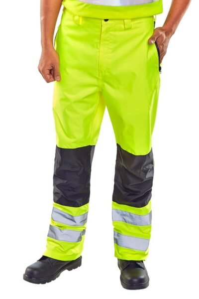 Beeswift Two-Tone Hi-Vis Waterproof Trousers - Workwear Trousers | Xcel UK