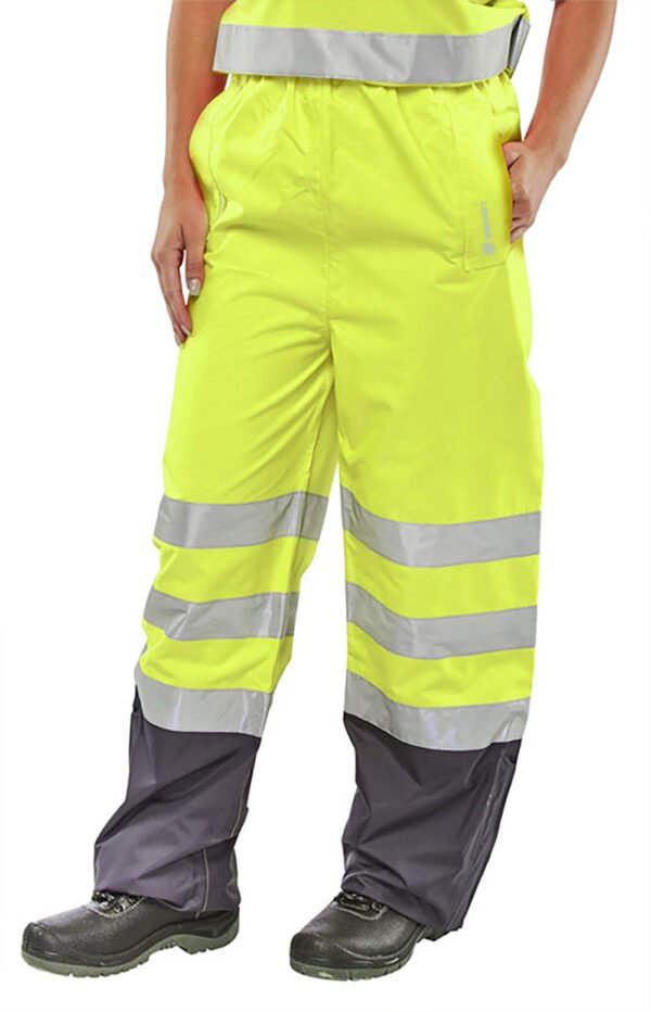 Beeswift Belfry Two-Tone Hi-Vis Waterproof Trousers - Workwear Trousers | Xcel UK
