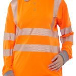 Beeswift Executive Hi-Vis Long Sleeve Rail Polo Shirt - High Visibility Polo Shirts | Xcel UK