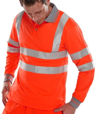 Beeswift Long Sleeve Hi-Vis Polo Shirt - High Visibility Polo Shirts | Xcel UK