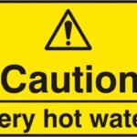 CAUTION HOT WATER SIGN - Safety Signs Hazard Signs | Xcel UK