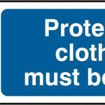 PROTECTIVE CLOTHING MUST BE WORN RIGID PVC SIGN - Safety Signs Mandatory Signs | Xcel UK