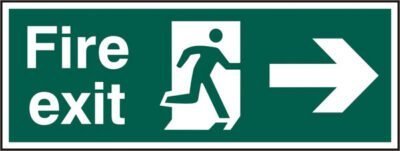 Beeswift Fire Exit Right Arrow Sign Rigid PVC - Safety Signs Fire Exit Signs | Xcel UK