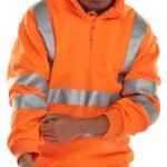 Beeswift Essential Quarter Zip Sweatshirt Hi-Vis Jumper - High Visibility Sweatshirts | Xcel UK