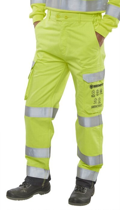 Beeswift ARC Compliant Hi-Vis Trousers - Workwear Trousers | Xcel UK