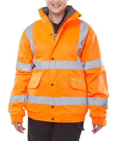 Beeswift Hi-Vis Fleece Lined Bomber Jacket - High Visibility Bomber Jackets | Xcel UK