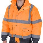 Beeswift Two-Tone Hi-Vis Constructor Bomber Jacket - High Visibility Bomber Jackets | Xcel UK