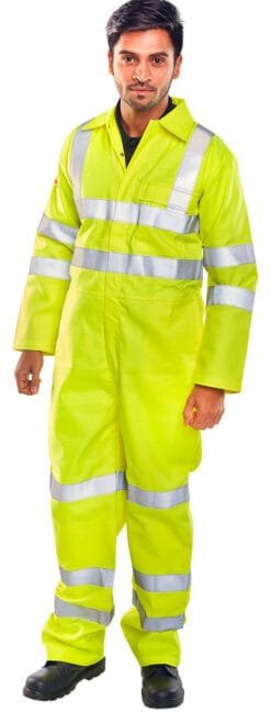Beeswift Tesla Fire Retardant Hi-Vis Anti-Static Boilersuit