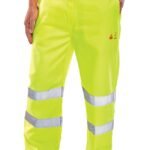 Beeswift Tesla Fire Retardant Hi-Vis Anti-Static Trousers - Workwear Trousers | Xcel UK