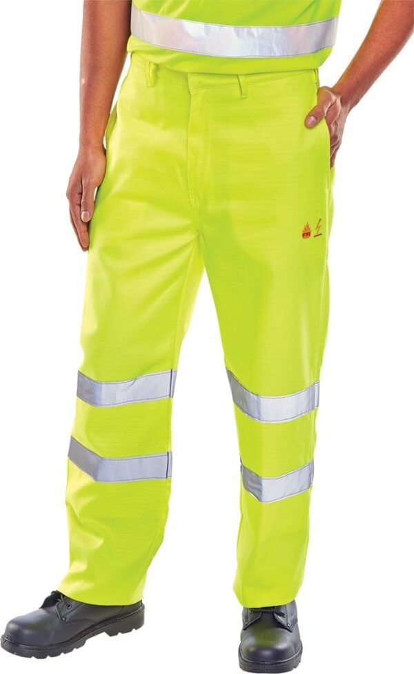 Beeswift Tesla Fire Retardant Hi-Vis Anti-Static Trousers - Workwear Trousers | Xcel UK