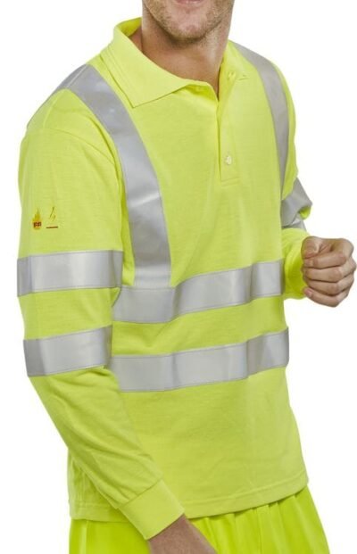RETARDANT HI-VIS ANTI STATIC POLO LONG SLEEVED - Polo Shirt | Xcel UK
