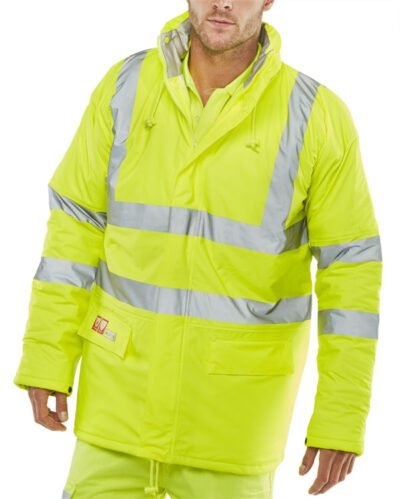 Beeswift Fire Retardant Hi-Vis Anti-Static Padded Jacket - Fire Retardant Jackets | Xcel UK