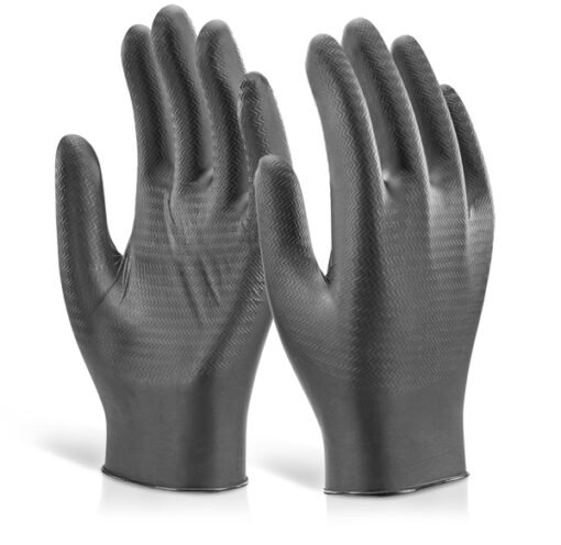 Beeswift Glovezilla Nitrile Disposable Gripper Gloves Powder Free