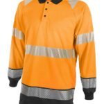 Beeswift Deltic Hi-vis Two Tone Long Sleeve Polo Shirt - High Visibility Polo Shirts | Xcel UK