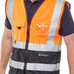 Beeswift Hi-Vis Two Tone Executive ID Vest - High Visibility Waistcoats/Vests | Xcel UK