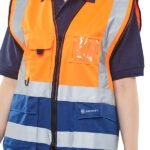 Beeswift Hi-Vis Two Tone Executive ID Vest - High Visibility Waistcoats/Vests | Xcel UK