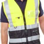 Beeswift Hi-Vis Two Tone Executive ID Vest - High Visibility Waistcoats/Vests | Xcel UK