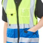 Beeswift Hi-Vis Two Tone Executive ID Vest - High Visibility Waistcoats/Vests | Xcel UK