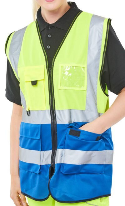 Beeswift Hi-Vis Two Tone Executive ID Vest - High Visibility Waistcoats/Vests | Xcel UK