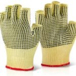 Beeswift Reinforced Fingerless Dotted Gloves - Safety Gloves | Xcel UK