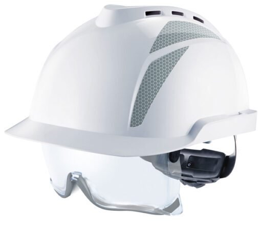 MSA V-Gard 930 Vented Safety Helmet with Integrated Eye Protection