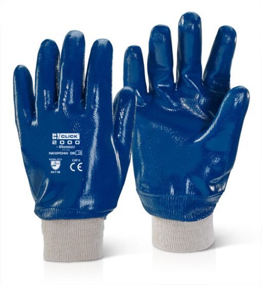 Beeswift Nitrile Knitted Wrist Fully Coated Heavy Weight Gloves