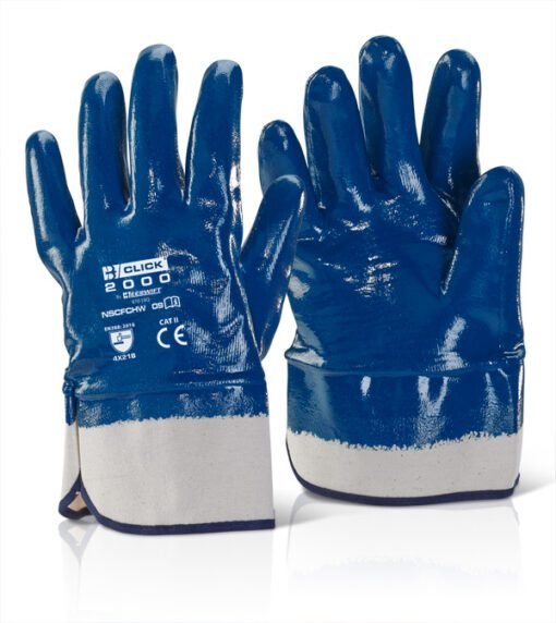 Beeswift Nitrile Safety Cuff Fully Coated Heavy Weight Gloves