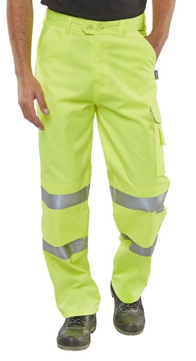 Beeswift Hi-Vis Poly Cotton Trousers - Workwear Trousers | Xcel UK