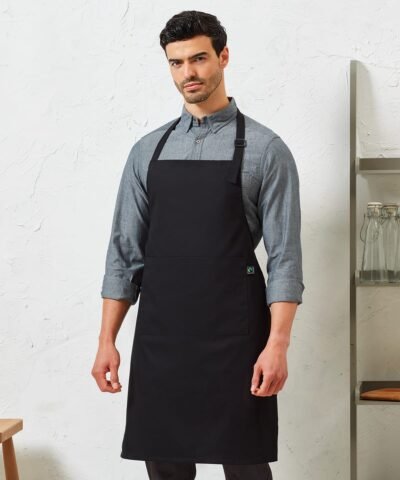 Premier Cotton bib apron, organic and fairtrade certified - Aprons | Xcel UK