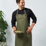 Premier ‘barley’ contrast stitch bib apron - Aprons | Xcel UK