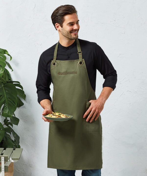 Premier ‘barley’ contrast stitch bib apron - Aprons | Xcel UK