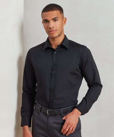 Premier Poplin fitted long sleeve shirt - Shirts | Xcel UK
