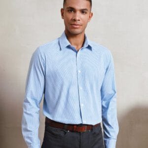 Premier Microcheck (gingham) long sleeve cotton shirt